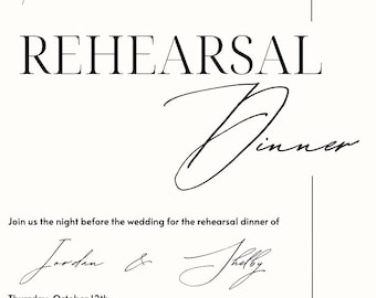Rehearsal Dinner Schedule / Invitation (Digital File)