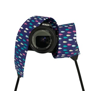 Purple Teardrop Camera Strap / DSLR Camera Strap for Nikon, Canon, Sony and more / Fabric Camera Strap