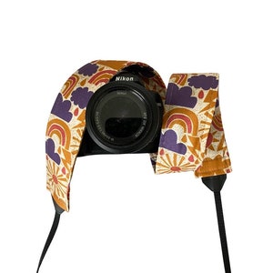 Sunshine and Rainbows Boho Camera Strap / DSLR Camera Strap for Nikon, Canon, Sony and more / Fabric Camera Strap