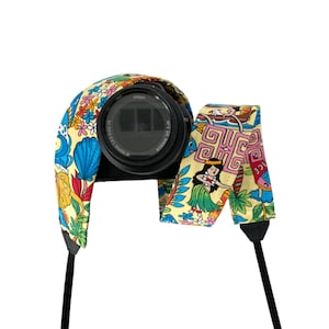 Hawaiian Luau Camera Strap / Colorful Strap / DSLR Camera Strap for Nikon, Canon, Sony and more / Fabric Camera Strap