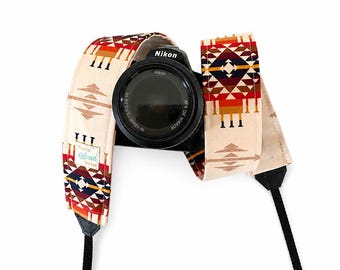 Southwestern Multicolored Camera Strap / DSLR Camera Strap for Nikon, Canon, Sony and more / Fabric Camera Strap