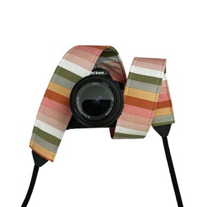 Stripe Retro Boho Camera Strap / DSLR Camera Strap for Nikon, Canon, Sony and more / Fabric Camera Strap