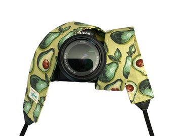 Green Avocado Camera Strap / DSLR Camera Strap for Nikon, Canon, Sony and more / Fabric Camera Strap / Fun Novelty Camera Strap