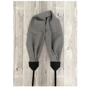 Black and White Scarf Camera Strap / DSLR Camera Strap for Nikon, Canon, Sony and more / Fabric Camera Strap