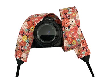 Floral Camera Strap / DSLR Camera Strap for Nikon, Canon, Sony and more / Fabric Camera Strap