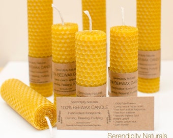 100% Pure Beeswax Honeycomb Hand-rolled Candle