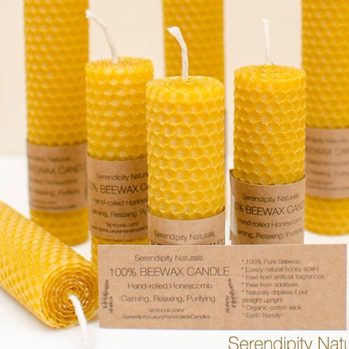 100 Pure & Natural Beeswax Candles Unscented Candle Anti Etsy