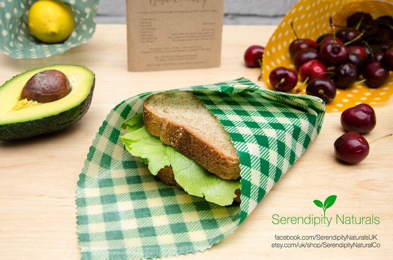 Beeswax Wrap SET of 3 100 Natural assorted sizes reusable Etsy