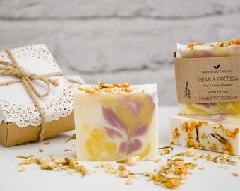 PEAR & FREESIA All Natural Handmade Soap, for All Skin Types, Vegan