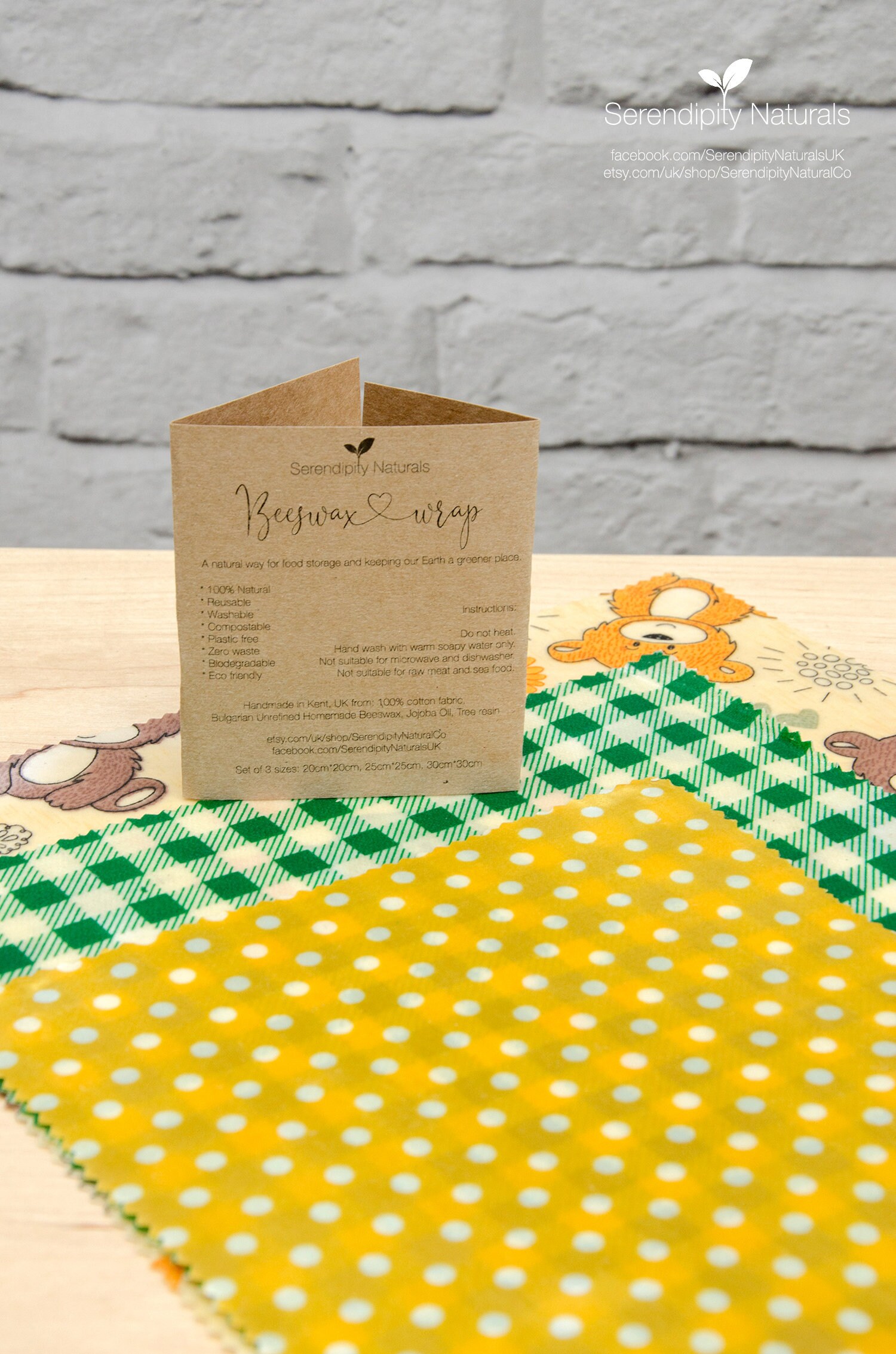 Beeswax Wrap SET of 3 100 Natural Assorted Sizes Reusable Etsy UK