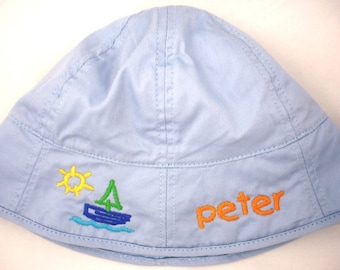 Infant Sun Hat, Custom-Embroidered