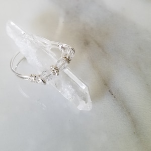 Crystal Band. Purity Ring, Sterling Silver