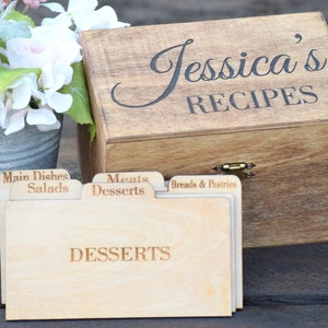 Recipe Box - Personalized Recipe Box - Housewarming Gift - Wedding Shower Decor - Wood Recipe Box - Mothers Day Gift - Christmas Gift