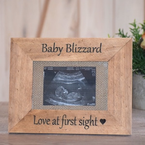 Sonogram Frame Pregnancy Frame Ultrasound Frame New Baby Frame Pregnancy Reveal Gender Reveal Baby Shower Gift Love At First Sight image 1