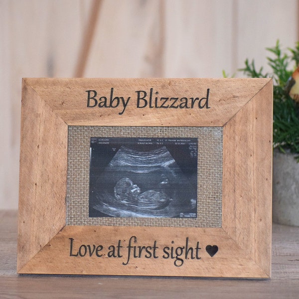 Sonogram Frame - Pregnancy Frame Ultrasound Frame - New Baby Frame Pregnancy Reveal - Gender Reveal Baby Shower Gift - Love At First Sight