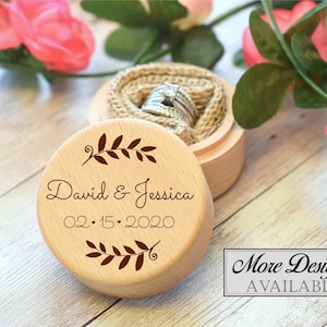 Wedding Ring Box - Engraved Wedding Ring Box - Wooden Ring Box - Ring Bearer Box - Engraved Wooden Box - Personalized Ring Box Weddings