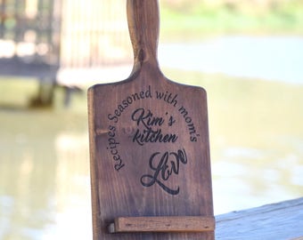 Personalized Tablet Holder - Tablet Stand - Wooden Tablet Stand - Cookbook Holder - IPad Holder - Mothers Day Gift - Gift - Christmas Gift