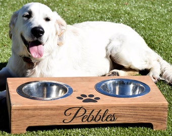 Elevated Dog Feeder and Storage Box - Elevated Dog Bowl - Rustic Dog Bowl Stand - Raised Dog Bowl - Raised Dog Feeder - Pet Bowl Stand