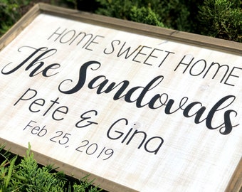 Farmhouse Welcome Sign - Wooden Welcome Sign - Welcome Door Sign  - Family Name Sign - Personalized Wedding Gift - Rustic Wood Welcome Sign