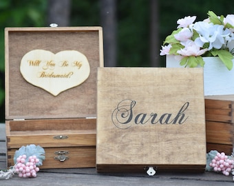 Bridesmaid Gift - Bridesmaid Gift Box - Bridesmaid Proposal - Will You Be My Bridesmaid - Flower Girl Gift Bridesmaid Gifts Personalized Box