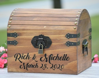 Lockable Card Box - Rustic Wedding Card Box - Rustic Wedding Decor - Advice Box Wishing Well - Shabby Chic Card Box - Wedding Card Box