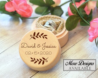 Wedding Ring Box - Engraved Wedding Ring Box - Wooden Ring Box - Ring Bearer Box - Engraved Wooden Box - Personalized Ring Box Weddings