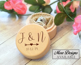 Engraved Ring Box - Engraved Wedding Ring Box - Wooden Ring Box - Ring Bearer Box - Engraved Wooden Box - Personalized Ring Box - Weddings