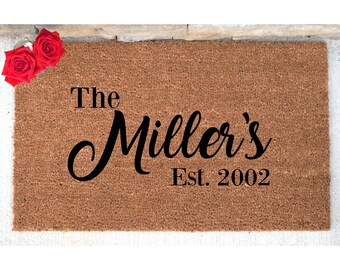Personalized Welcome Mat Personalized Door Mat Hand Painted Door