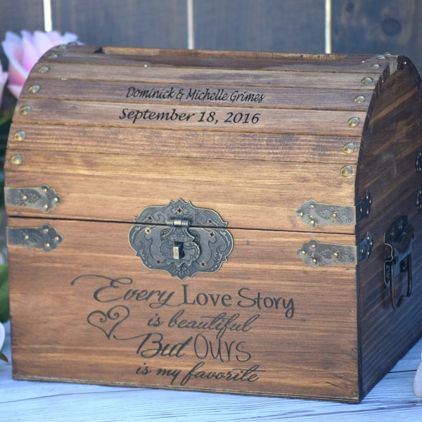 Every Love Story is Beautiful But Ours is My Favorite - Rustic Wedding Decor - Wedding Card Box - Rustic Wedding Card Box - Program Box