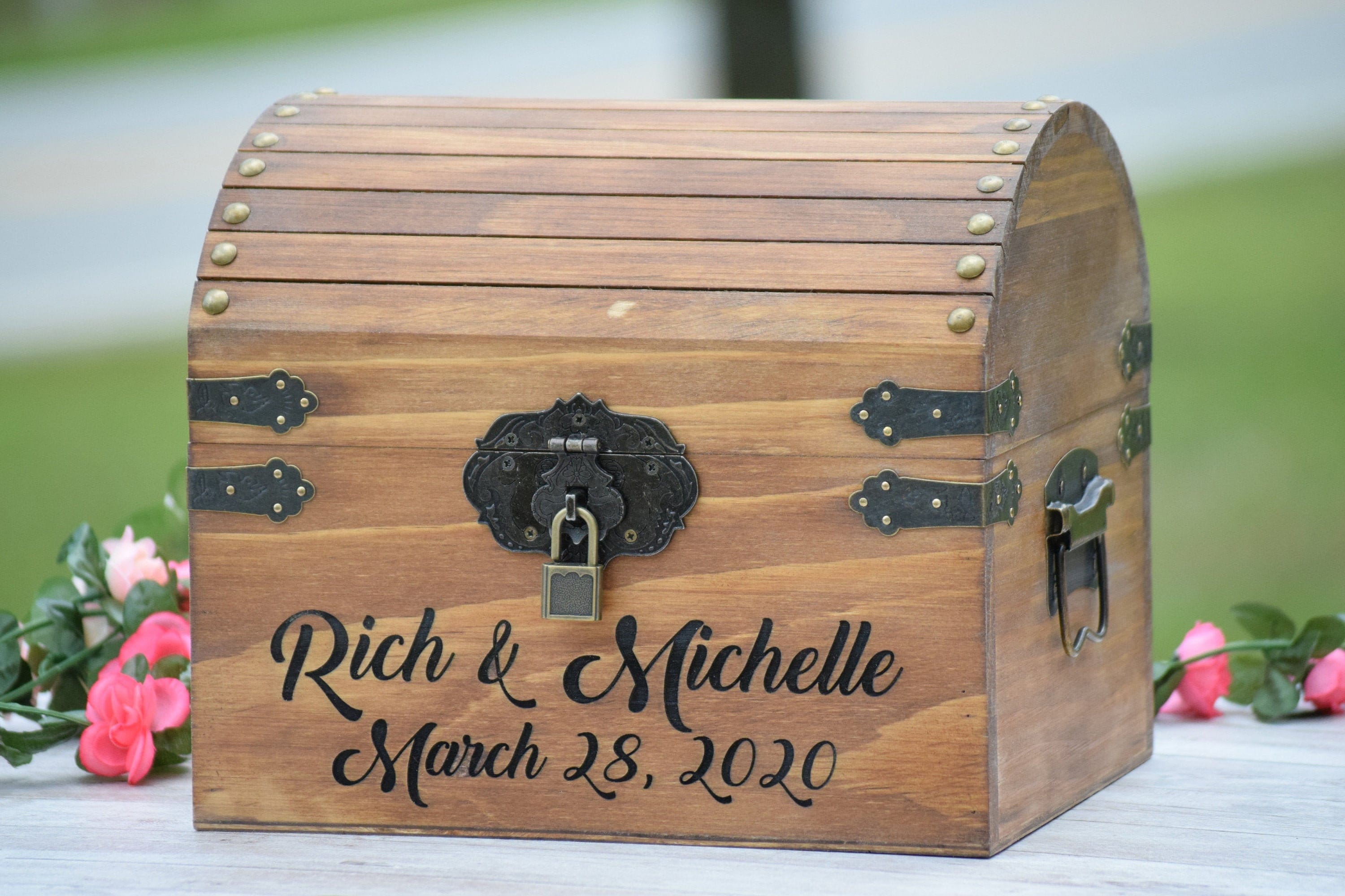 Lockable Card Box Rustic Wedding Card Box Rustic Wedding Etsy
