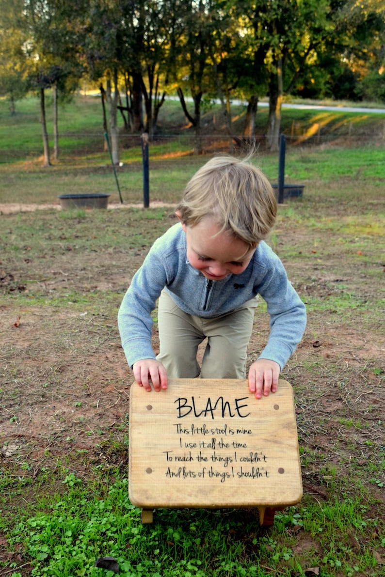 Personalized Kids Stepping Stool Rustic Decor Children's Step Stool Bathroom Stool Wood Stool For Kids Gift for Kids Step Stool image 2