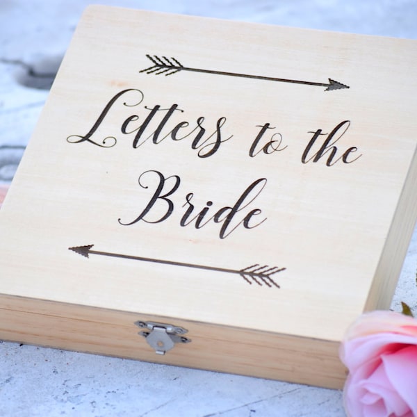 Letters to the Bride Box - Bridal Box - Gifts for the Bride - Anniversary Box - Love Letter Box - Keepsake Box - Grooms Gift - Engraved Box