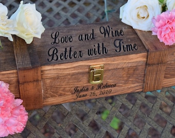 Ceremony Wine Box - Wine Capsule - Wedding Wine Box - Rustic Wedding Shabby Chic Wedding -Personalized Wine Box Gift - Wedding Gift