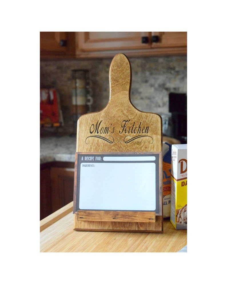 Personalized Tablet Holder Tablet Stand Wooden Tablet Stand Cookbook Holder iPad Holder Mothers Day Gift Gift Christmas Gift image 1