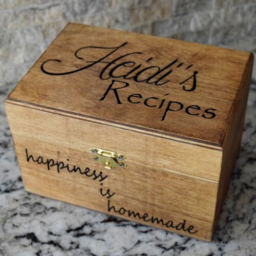 Recipe Box Personalized Recipe Box Housewarming Gift Etsy