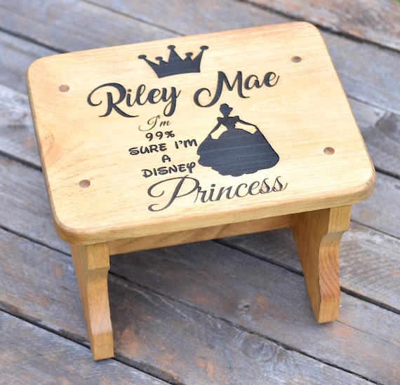 Disney Princess Stool Toddler Step Stool Personalized Stool Engraved Stool Kids Stool Bathroom Stool Kitchen Stool Name Stool Etsy