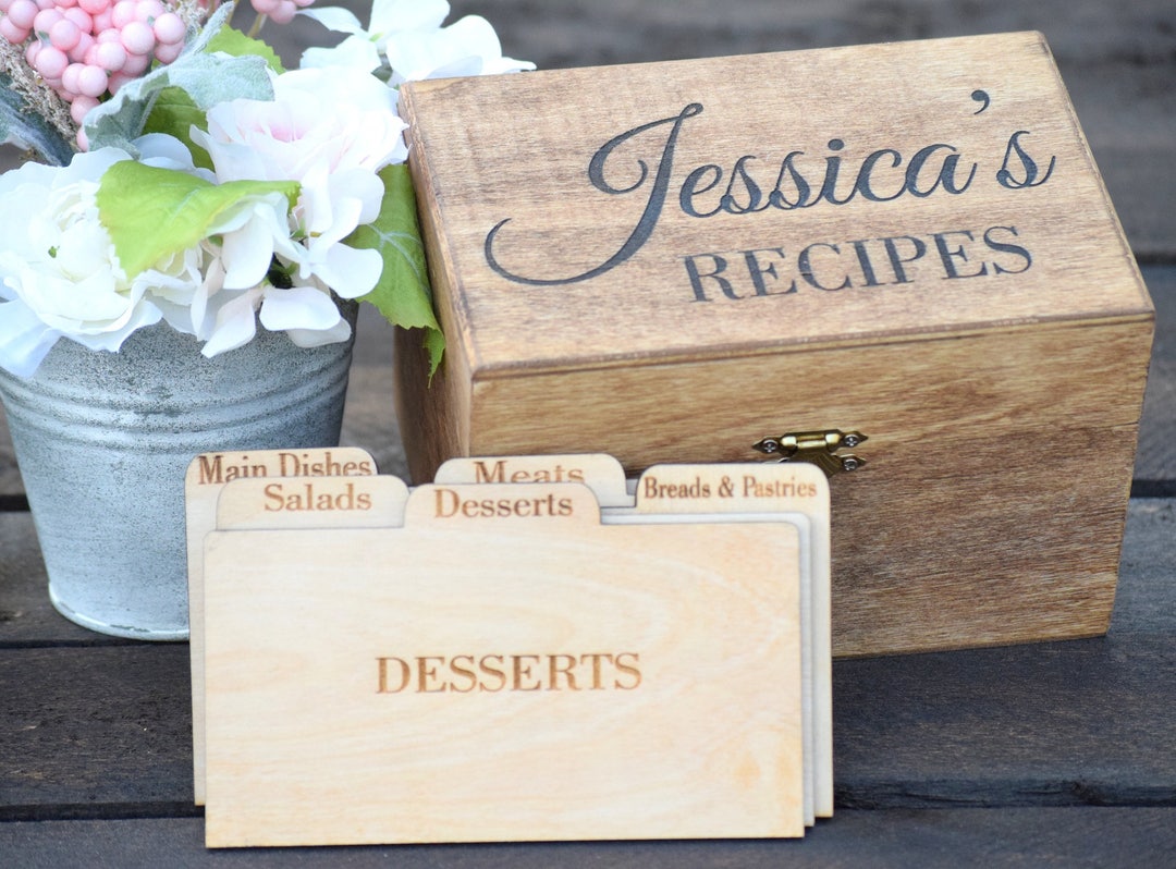 Recipe Box Personalized Recipe Box Housewarming Gift Etsy
