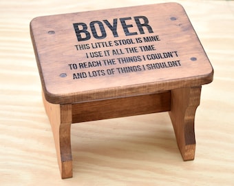 Wood Stool - Toddler Step Stool - Personalized Stool - Engraved Stool - Kids Stool - Bathroom Stool - Kitchen Stool - Name Stool - Kids Gift