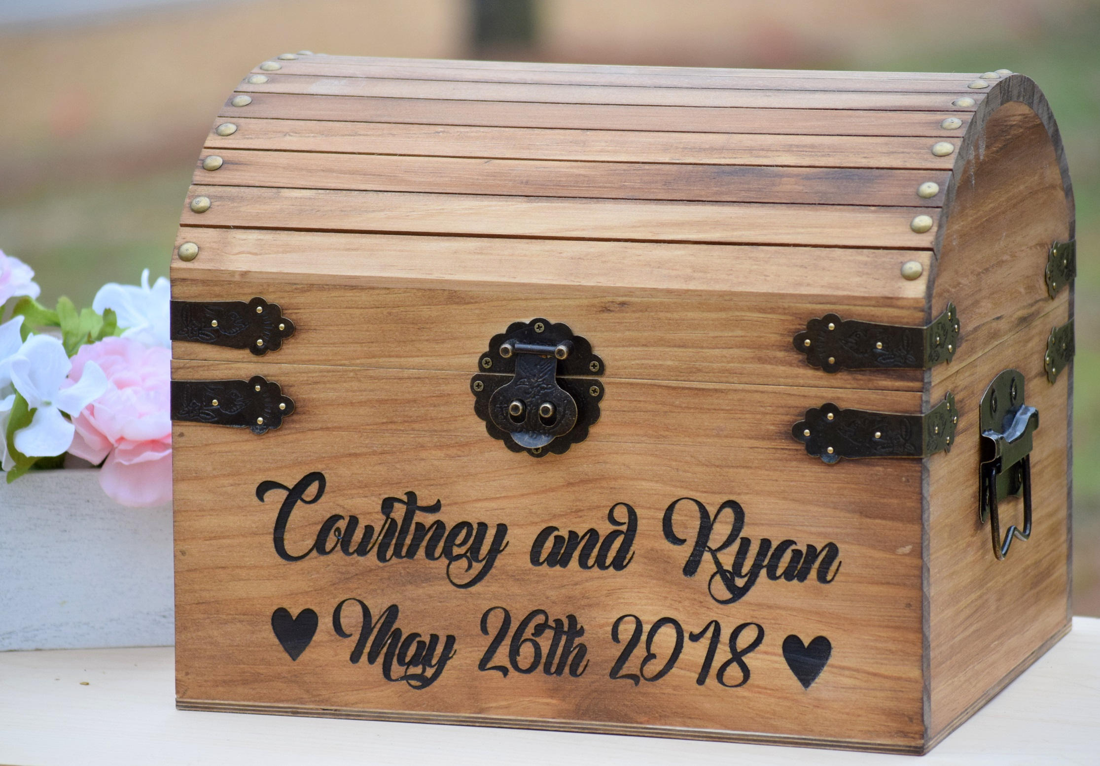 Rustic Wood Card Box Large Card Box Wedding Cards Laser Etsy