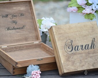 Will You Be My Bridesmaid Box Bridal Party Gift Bridesmaid Present Rustic Wedding Decor Bridal Party Gift - Bridesmaid Gift - Gift Box