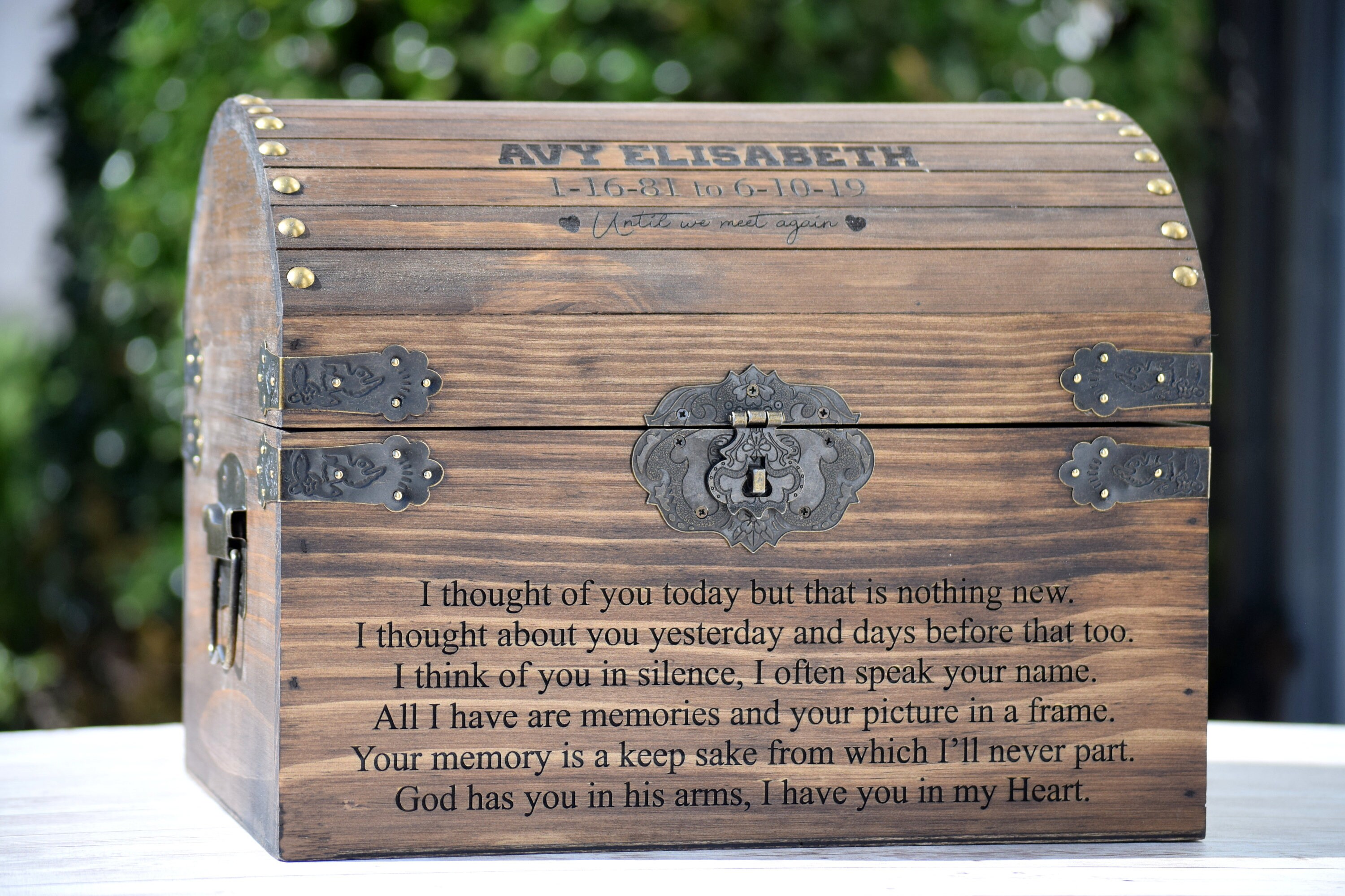 In Memory Box Personalized Wooden Keepsake Box Memorial Etsy