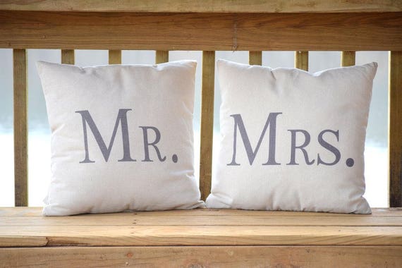 Mrs Engagement Gift Wedding Mr & Mrs Pillow Shams | Standard and