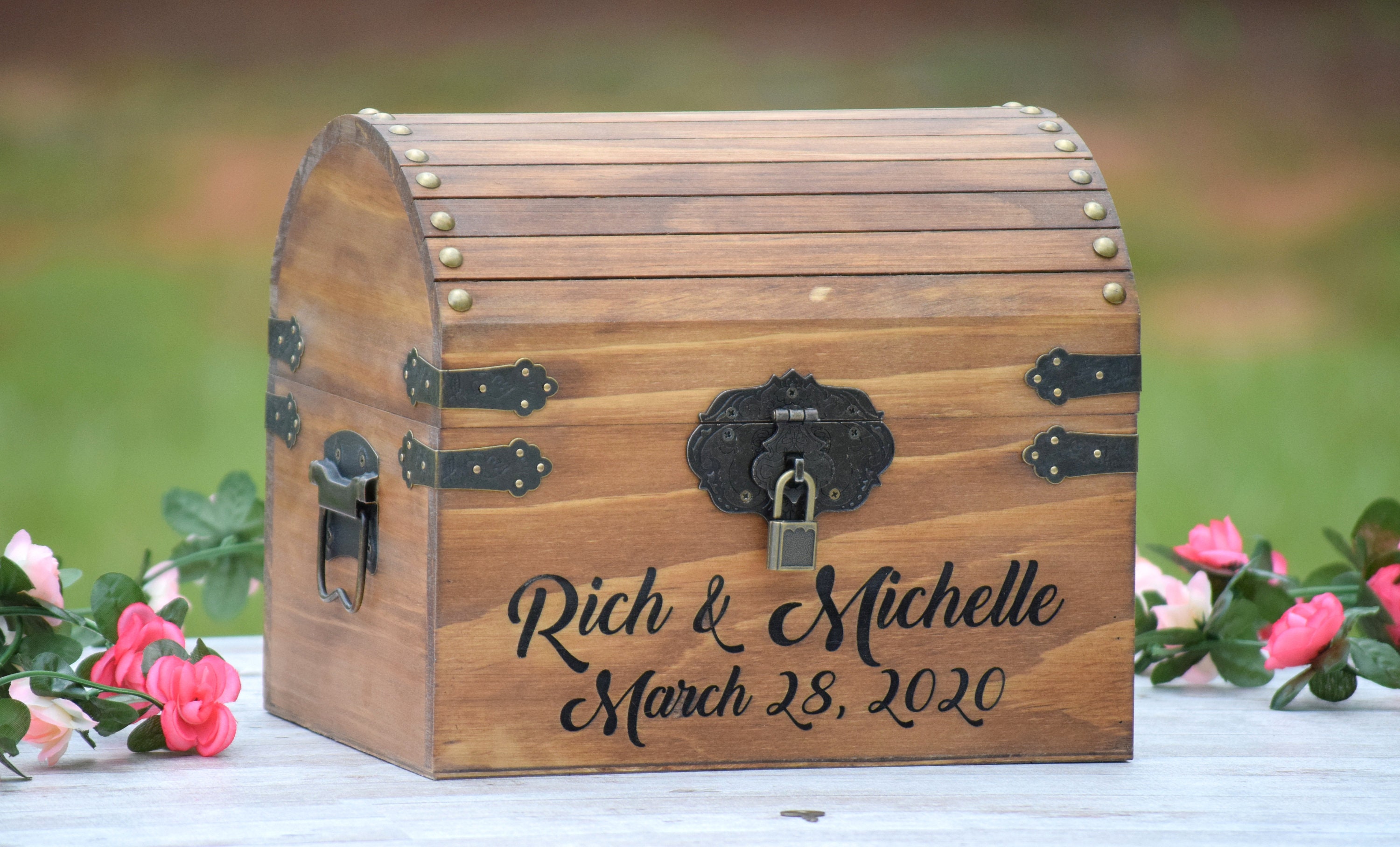 Lockable Card Box Rustic Wedding Card Box Rustic Wedding Etsy