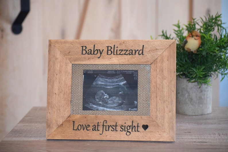 Sonogram Frame Pregnancy Frame Ultrasound Frame New Baby Frame Pregnancy Reveal Gender Reveal Baby Shower Gift Love At First Sight image 1