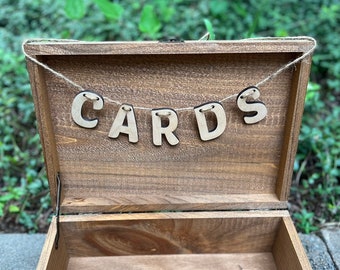 Wooden Cards Banner - Rustic Wedding Card Box Insert - Wedding Cards Sign- Card Table Decor - Wedding Sign - Wedding Card Box - Cards Banner