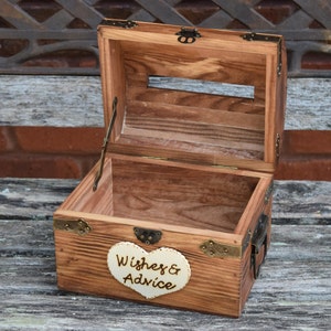 Wedding Advice Box with Slit Wedding Chest Wishing Well Wedding Guest Notes Rustic Wedding Shabby Chic Wedding Wedding Guest Book image 2