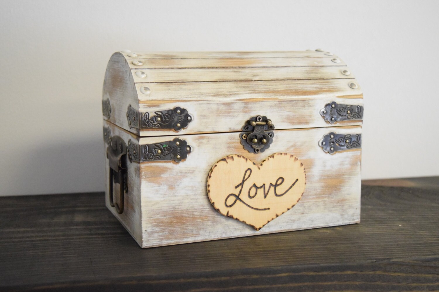 White Distressed Rustic Wooden Card Box Rustic Wedding Card Etsy