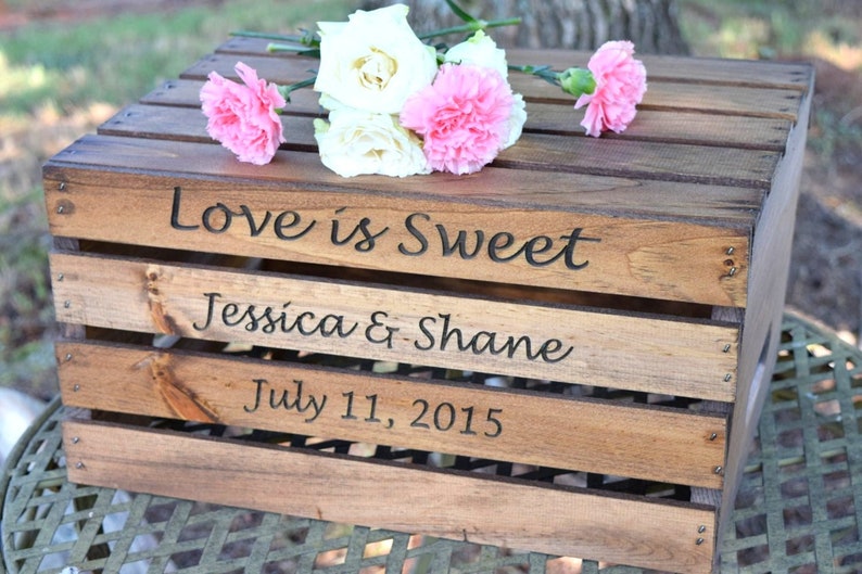 Rustic Wedding Cake Stand Rustic Crate Personalized Wooden