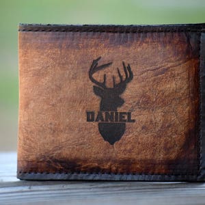 Cartera de cuero personalizada - Cartera personalizada - Cartera personalizada para hombres - Cartera personalizada para hombres - Cartera de cuero grabada - Regalo