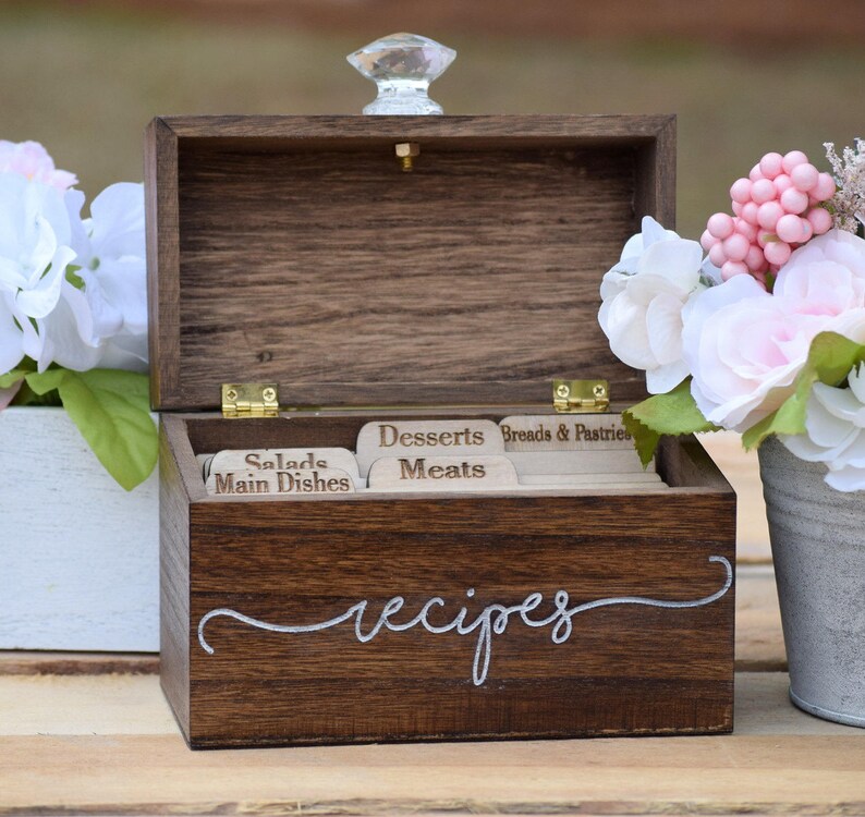 Recipe Box Personalized Recipe Box Housewarming Gift Etsy